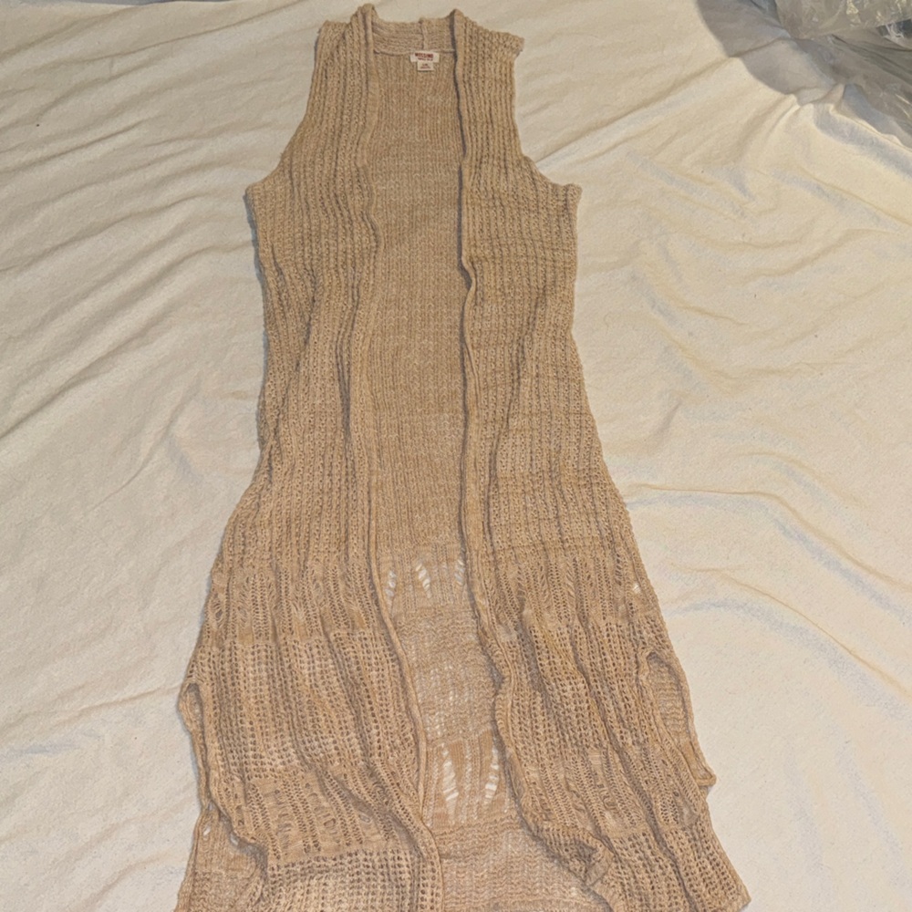 Mossimo Supply Co. Beige Textured Knit Tunic 100% cotton Sz L